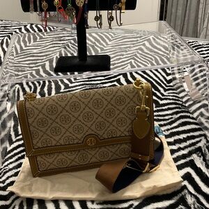 Tory Burch Beige and Brown Crossbody Bag